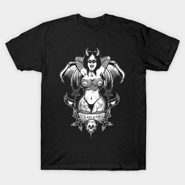 Fuck, Kill & Forget T-Shirt by wildsidecomix